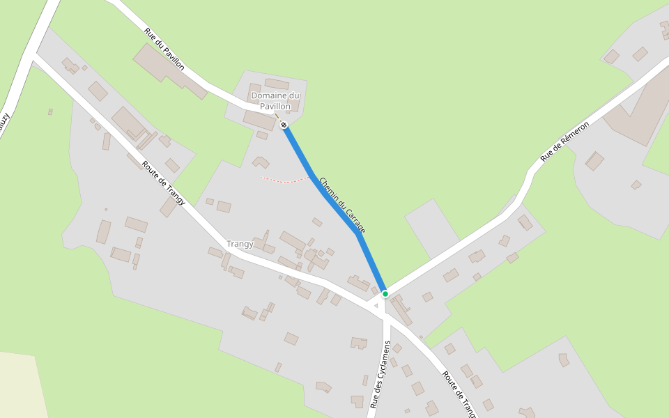 Chemin du Carrage walking route map in Saint-Eloi