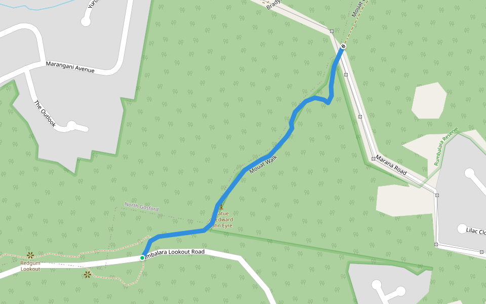 Mouat Walk walking route map in North Gosford