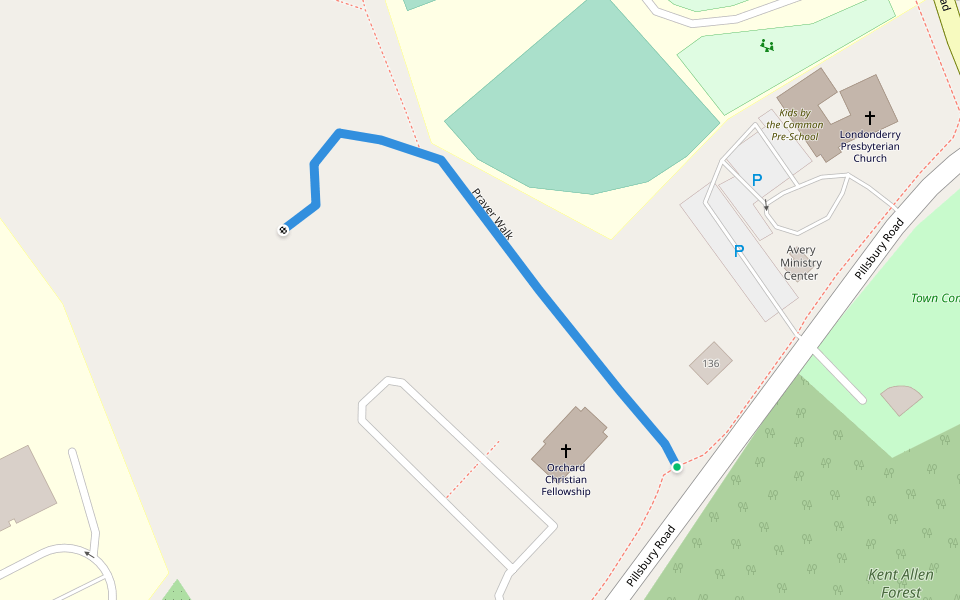 Prayer Walk walking route map in Londonderry