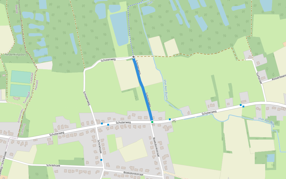 Schoterweg walking route map in Tessenderlo