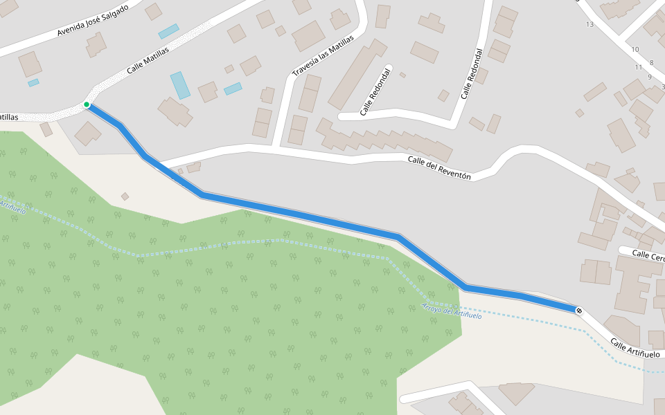 Calle Artiñuelo walking route map in Rascafría