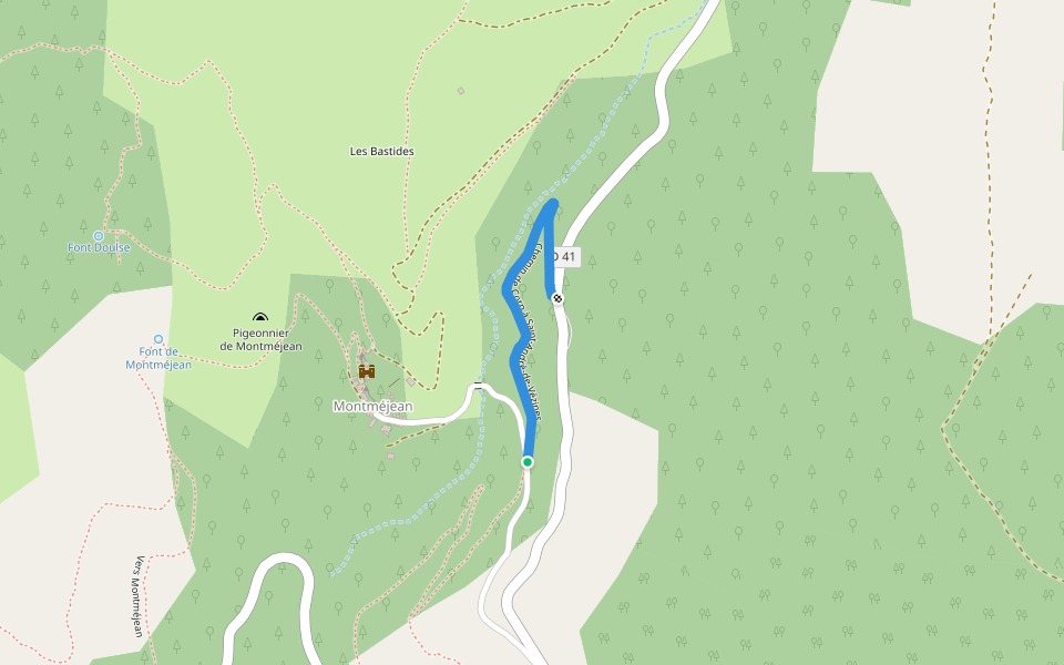 Chemin de Corp à Saint-André-de-Vézines walking route map in Saint-André-de-Vézines