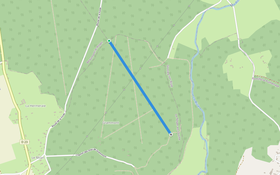Route de Serquigny à Grammont walking route map in Grosley-sur-Risle