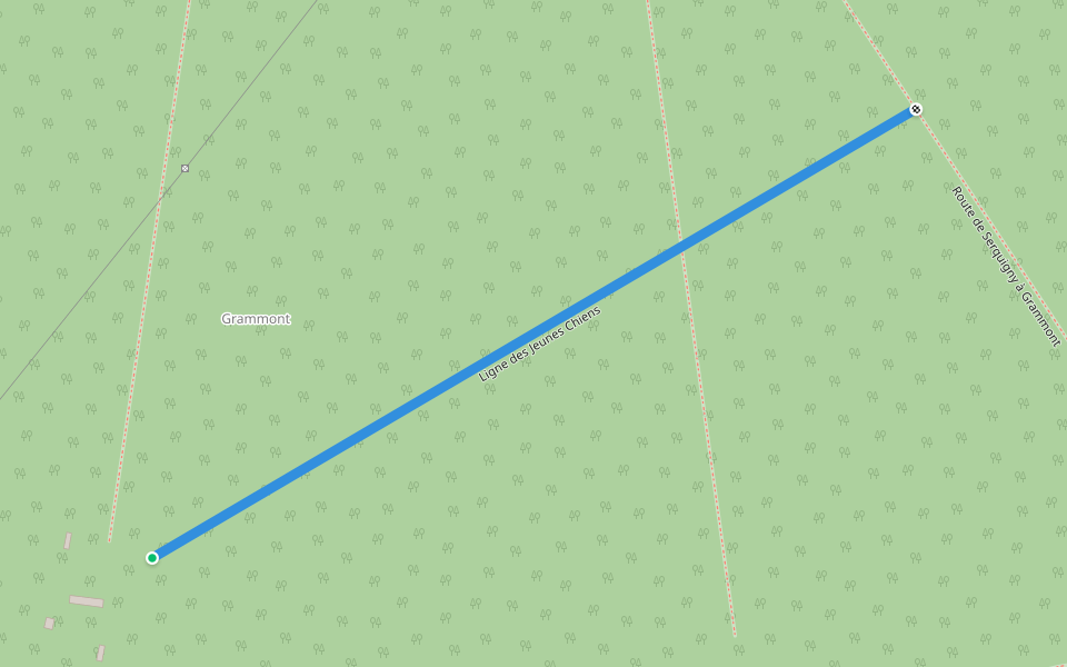 Ligne des Jeunes Chiens walking route map in Le Noyer-en-Ouche