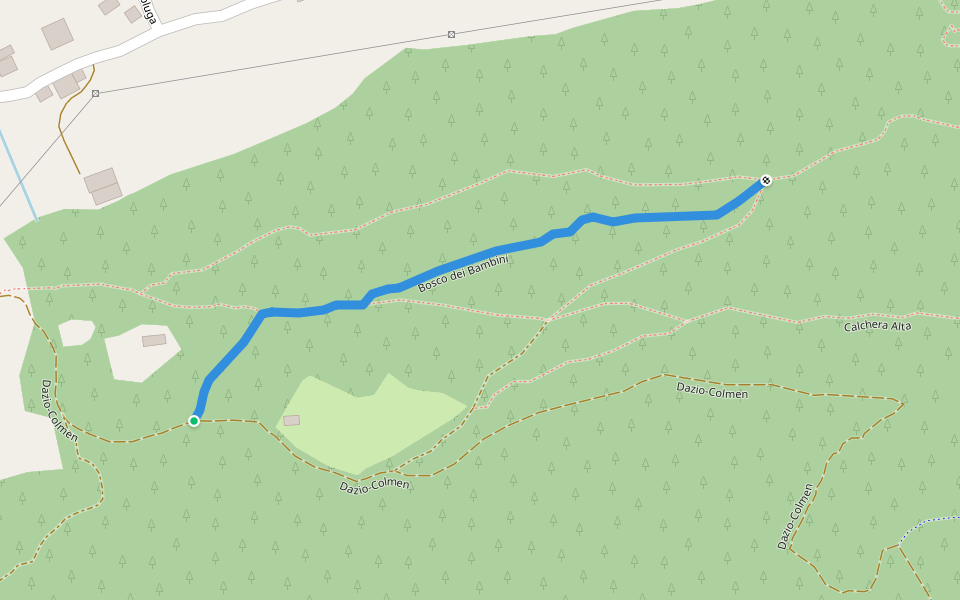 Bosco dei Bambini walking route map in Dazio