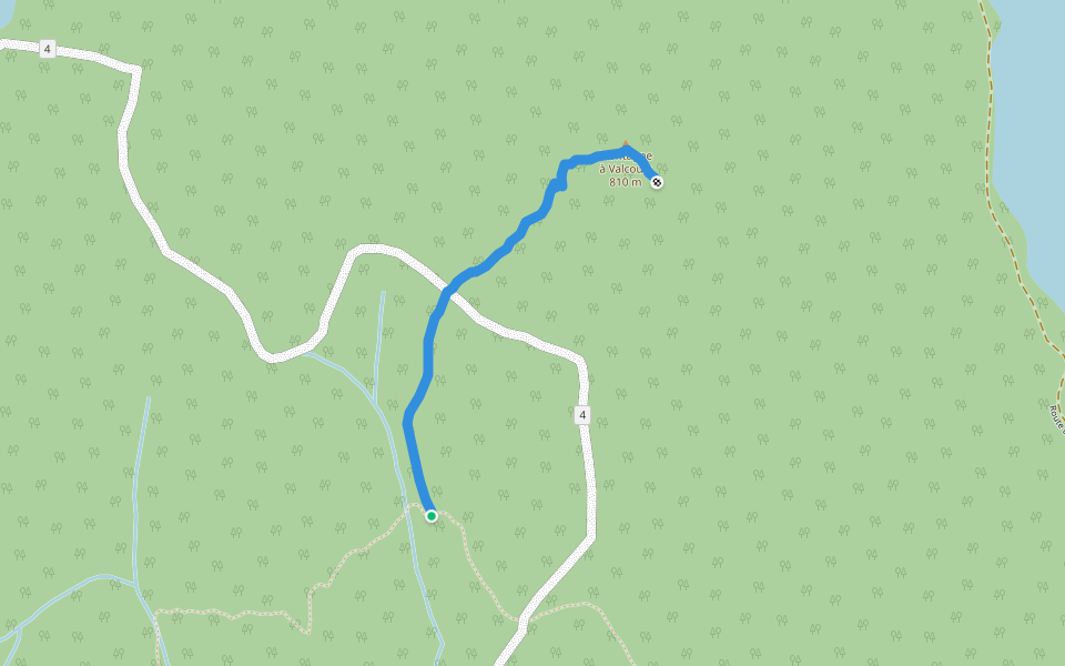 Sentier de la montagne à Valcourt walking route map in Saint-Jean-de-Cherbourg
