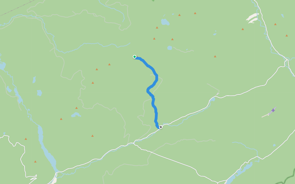 Sentier d'accès au mont Blanc walking route map in Causapscal