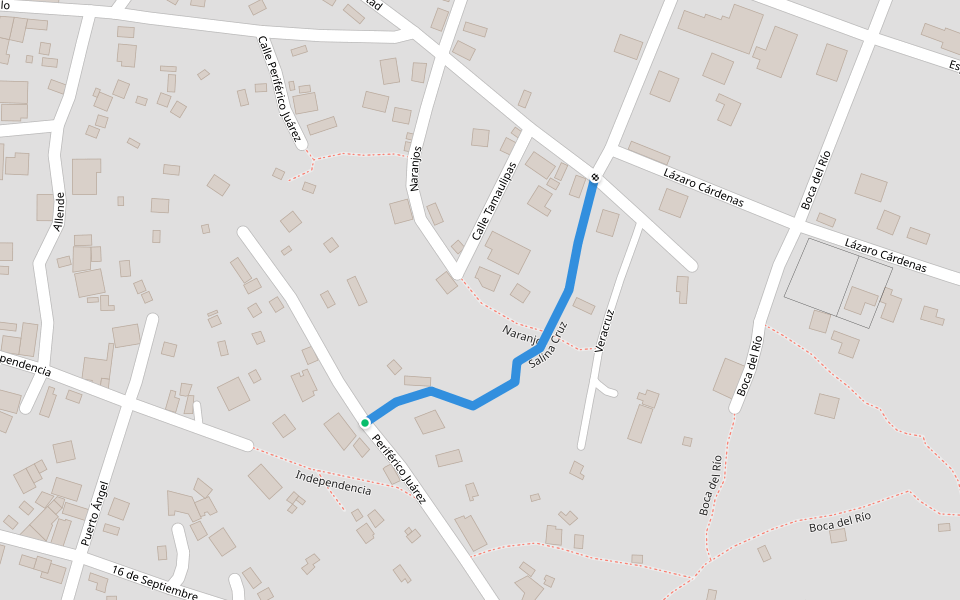 Salina Cruz walking route map in Salina Cruz