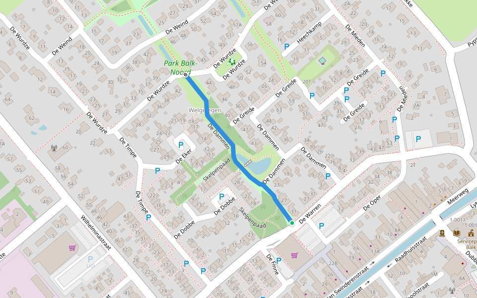 De Dammen walking route map in Balk