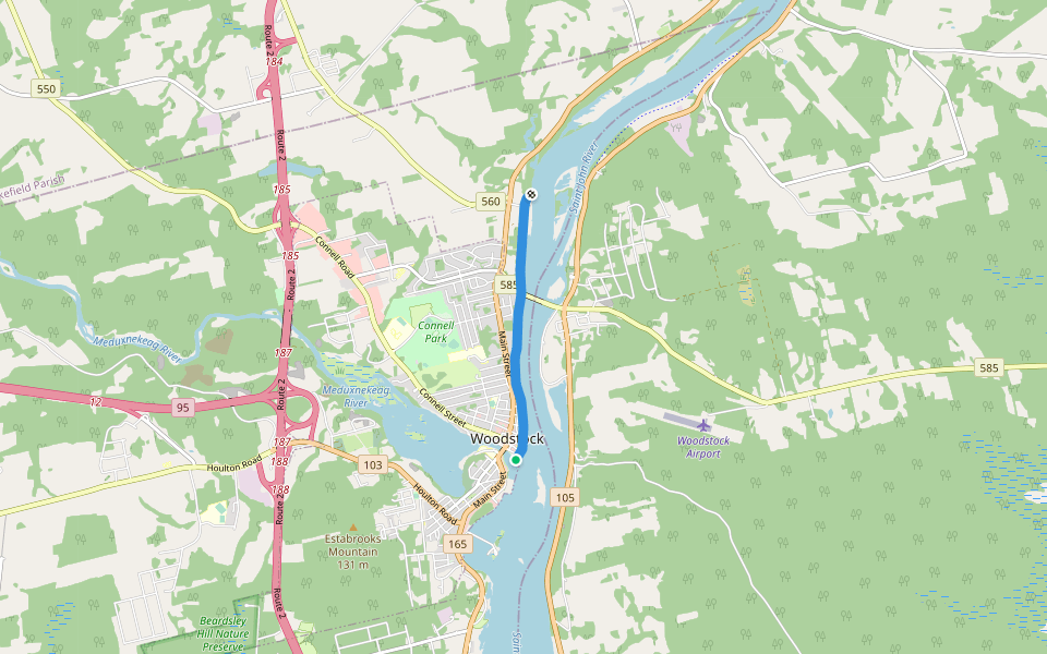 Shogomoc Trail walking route map in Woodstock