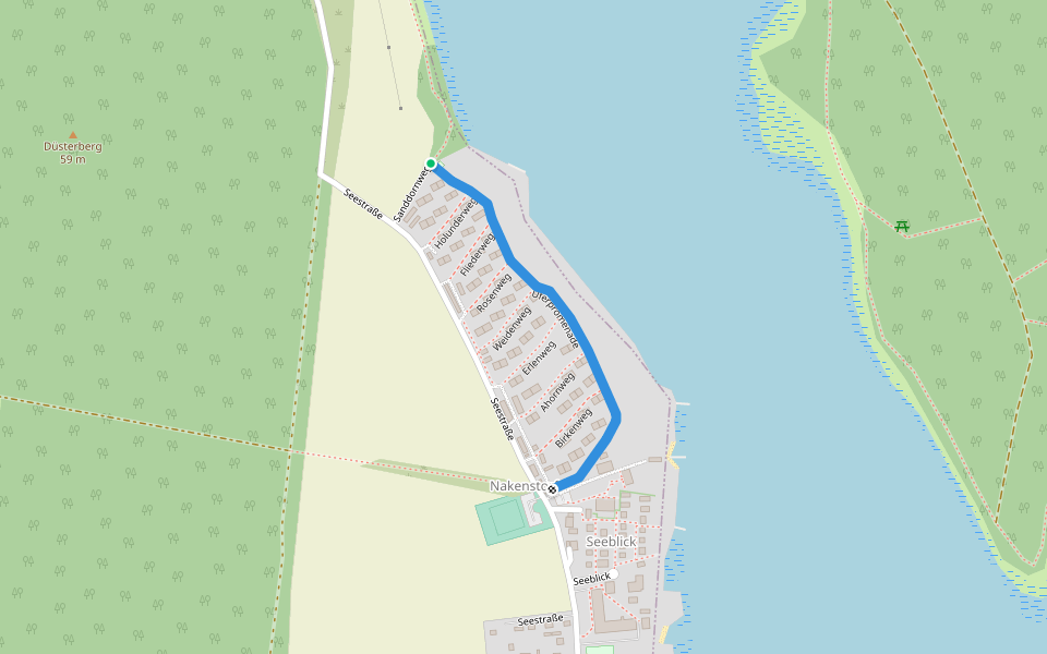 Uferpromenade walking route map in Zurow