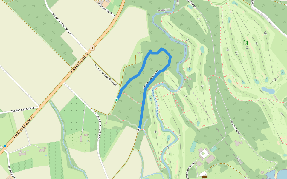 sentier découverte walking route map in Prangins