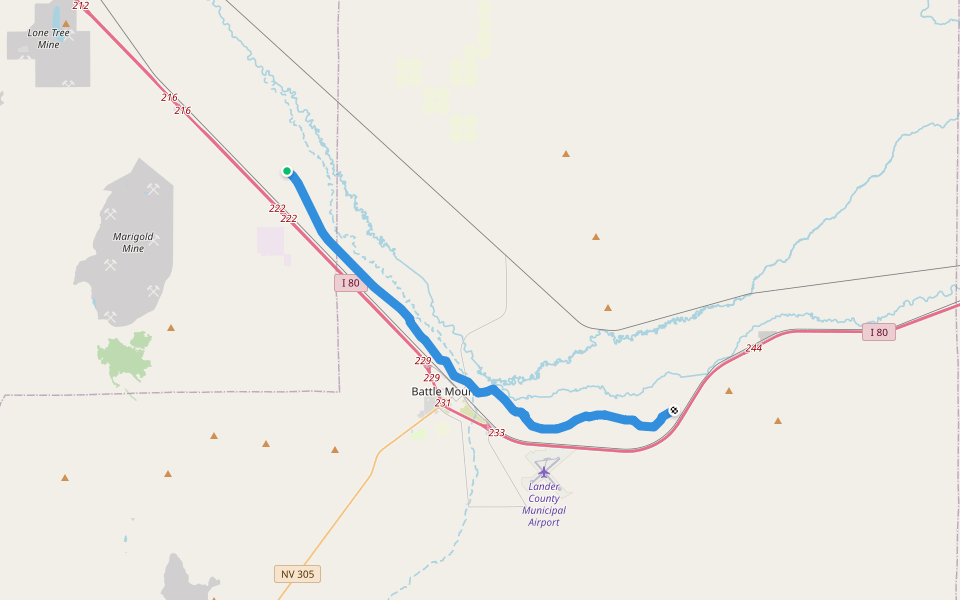 Old Calif Trail walking route map in Valmy