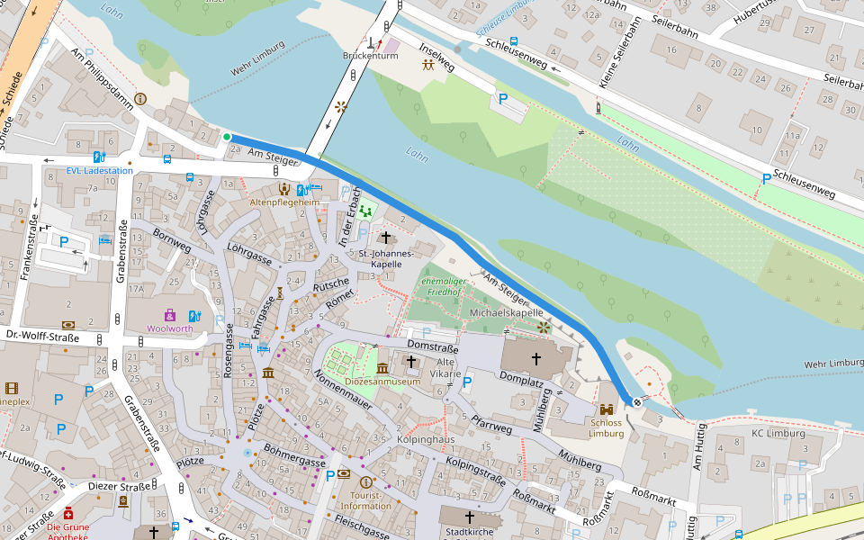 Am Steiger walking route map in Limburg an der Lahn