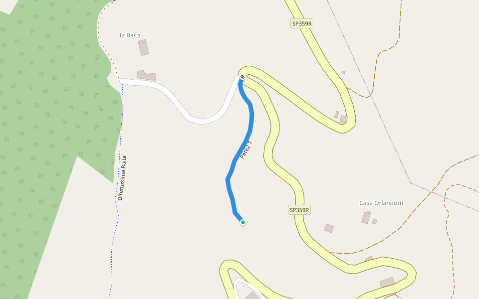 Pet62 7 walking route map in Pietraspaccata