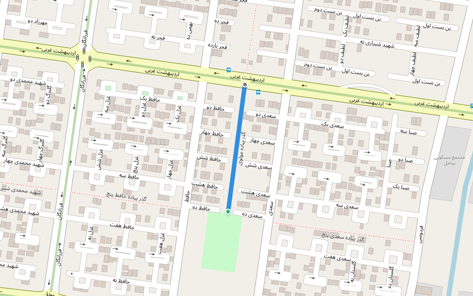 گذر پیاده مولوی walking route map in Baharestan