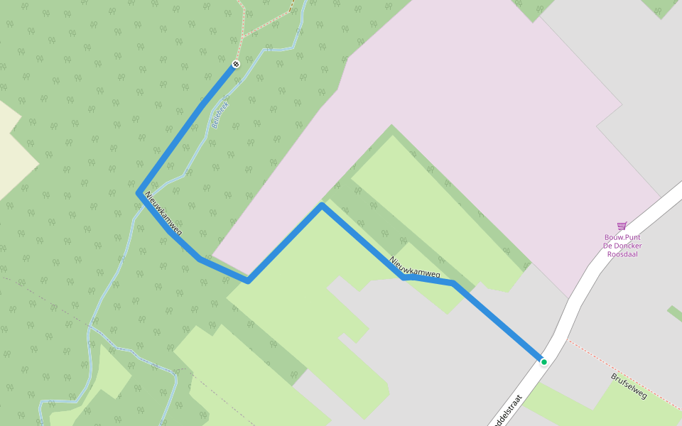 Nieuwkamweg walking route map in Roosdaal