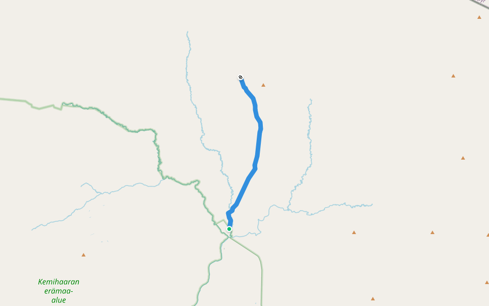 Mantoselän pyöräilyreitti walking route map in Kemihaara