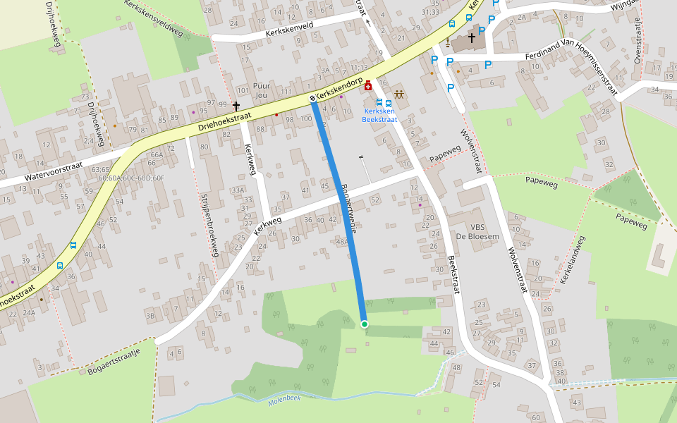 Bogaertwegje walking route map in Haaltert