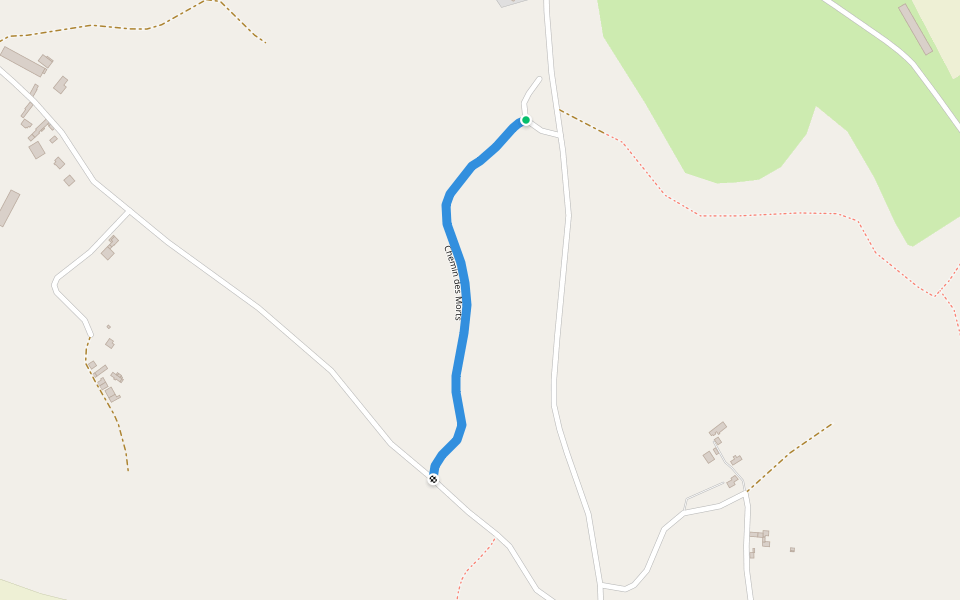 Chemin des Morts walking route map in Saint-Donan