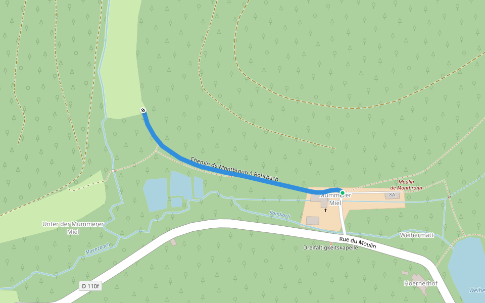 Chemin de Montbronn à Rohrbach walking route map in Montbronn