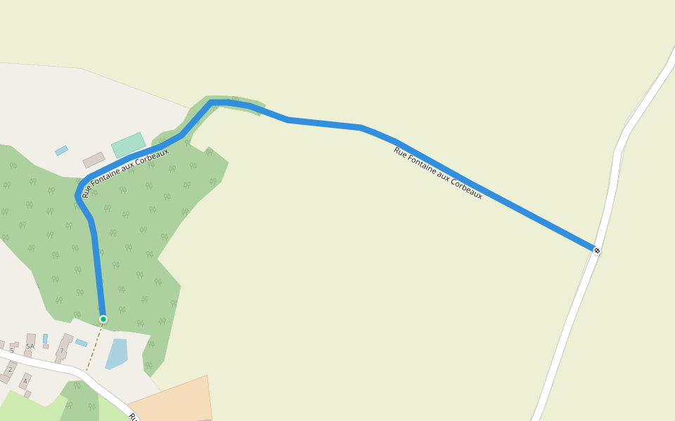 Rue Fontaine aux Corbeaux walking route map in Ramillies