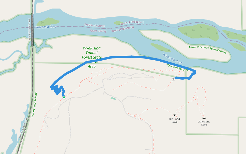 Old Immigrant Trail walking route map in Bagley