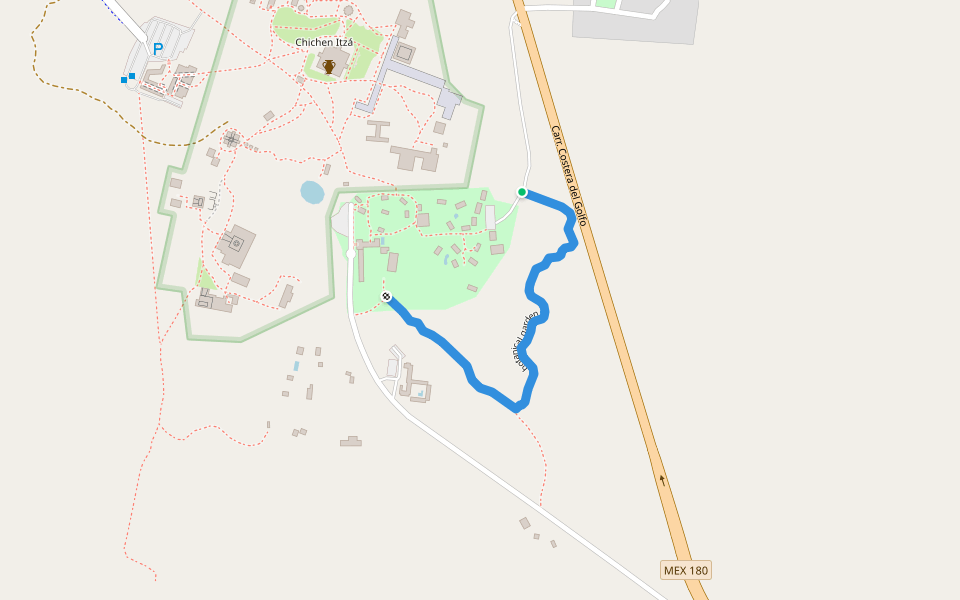 botanical garden walking route map in Chichén-Itzá