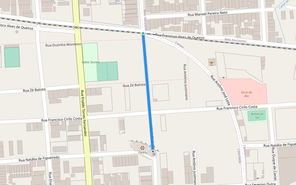 Travessa Prefeito Oscar Torres walking route map in Patos