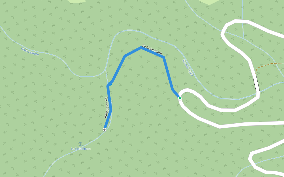 La Colombara walking route map in Chiesa di Rossano