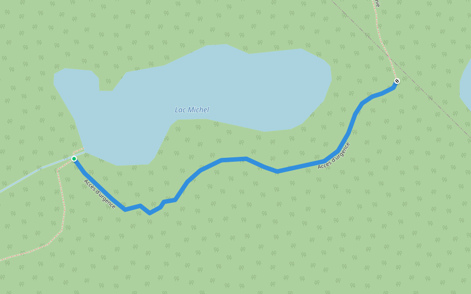 Accès d'urgence walking route map in Sainte-Émélie-de-l'Énergie