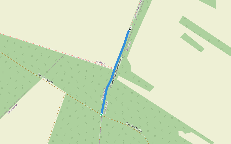 Sentier Illwald Ohnenheim walking route map in Ohnenheim
