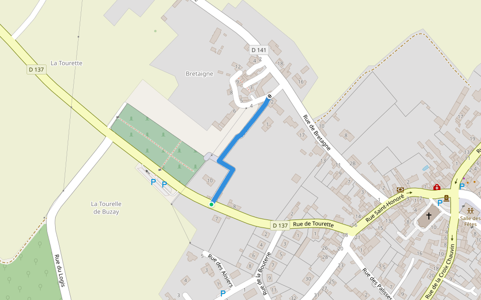 Chemin Muletier walking route map in Thénezay