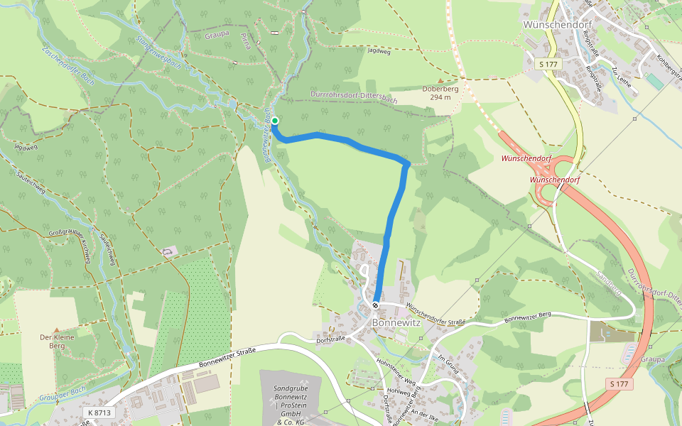 Bonnewitzer Rundweg walking route map in Pirna