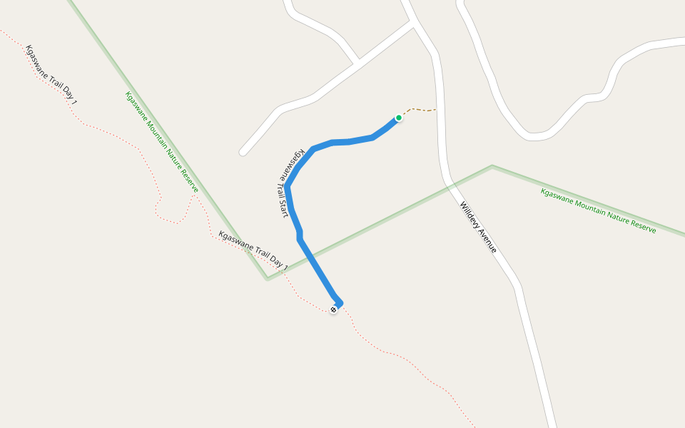 Kgaswane Trail Start walking route map in Rustenburg