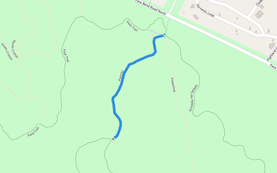 Pancho walking route map in Spicewood