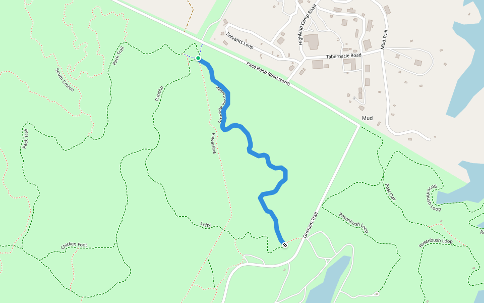 Straddle Yer Saddle walking route map in Spicewood