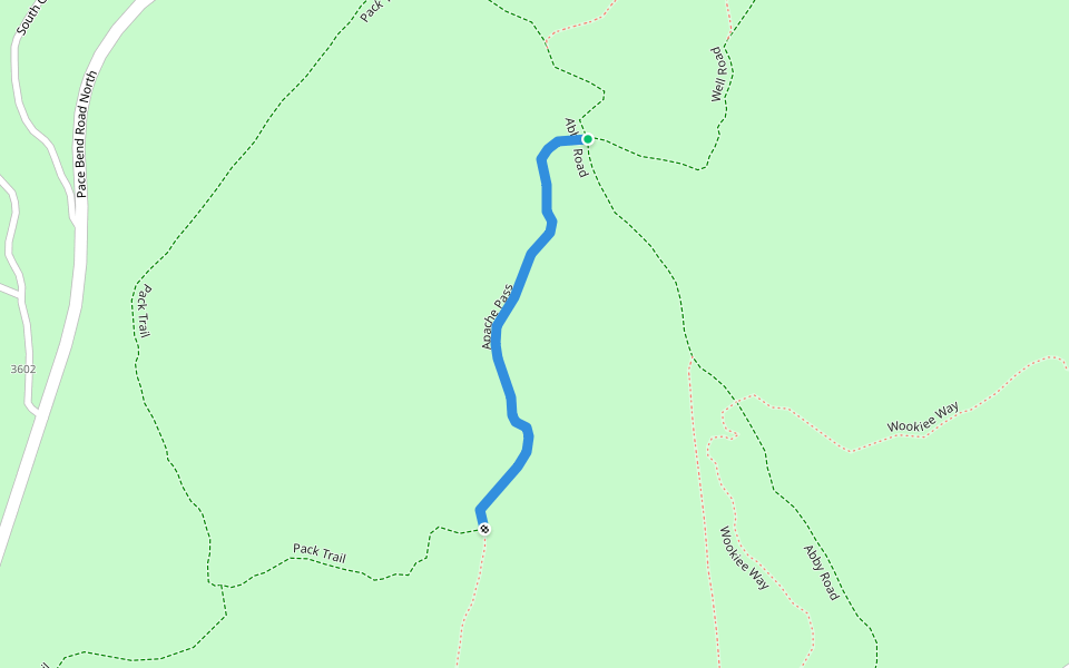 Apache Pass walking route map in Spicewood