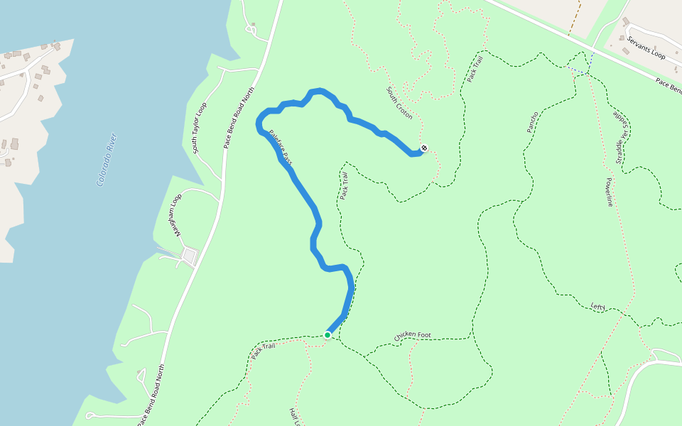Paleface Pass walking route map in Spicewood