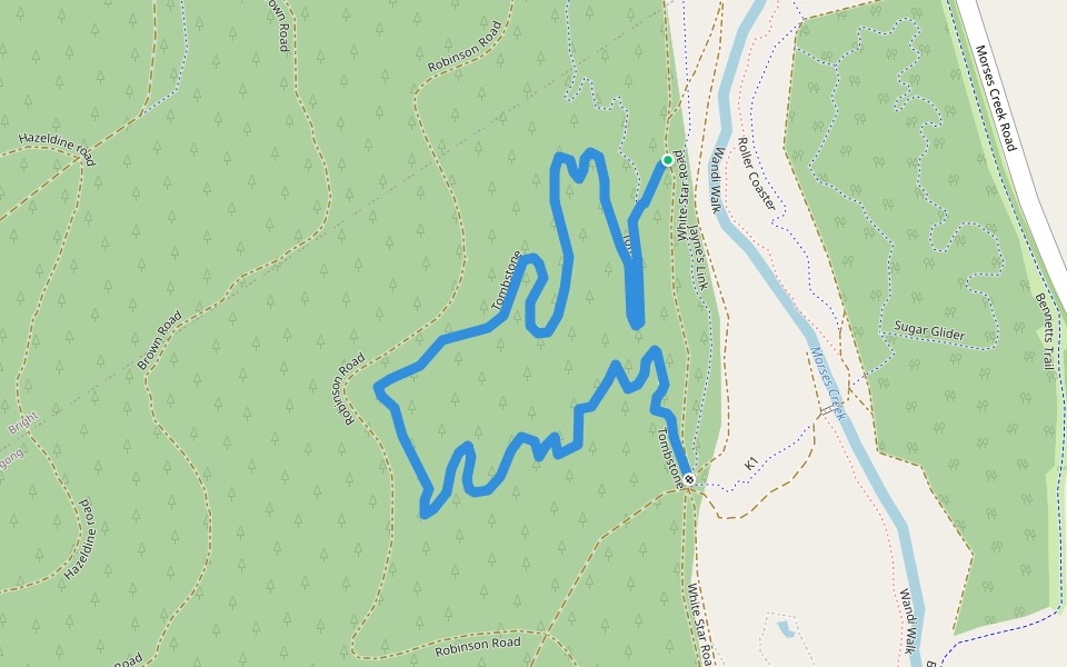 Tombstone walking route map in Wandiligong