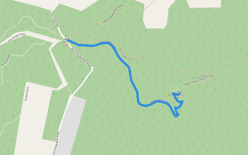 Apex Lookout Track walking route map in Bright