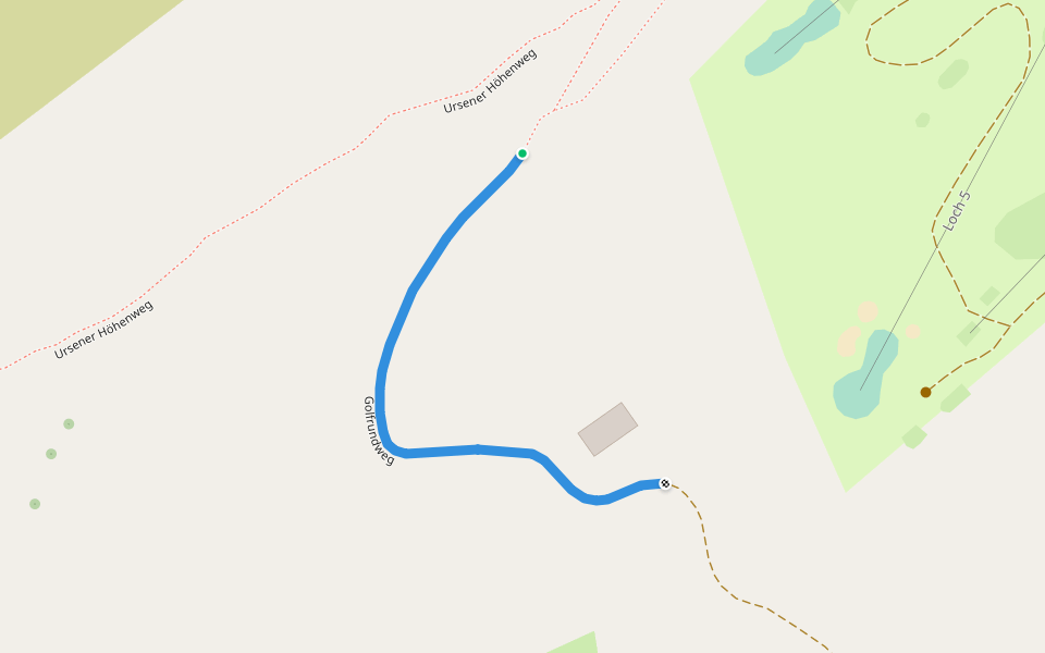 Golfrundweg walking route map in Hospental
