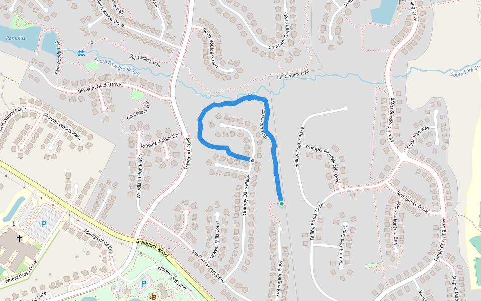 Log Cabin Trail walking route map in Stone Ridge