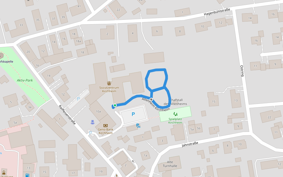Altenheim Kirchheim walking route map in Kirchheim