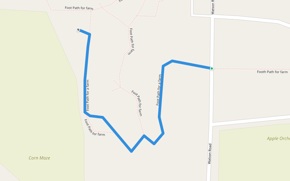 Foot Path for a farm walking route map in Maple Park