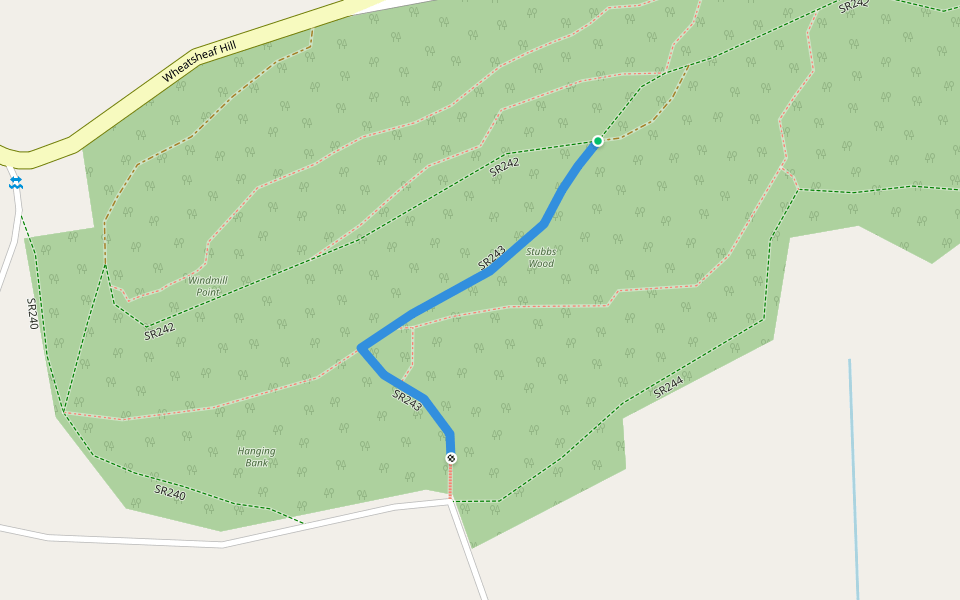 SR243 walking route map in Ide Hill