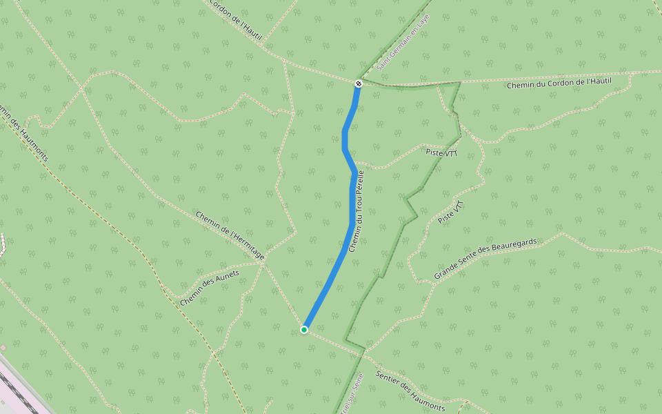 Chemin du Trou Pérelle walking route map in Triel-sur-Seine