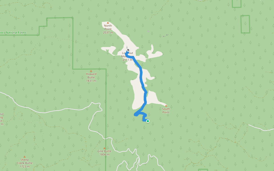 Line Butte Tie Trail #804A walking route map in Prineville