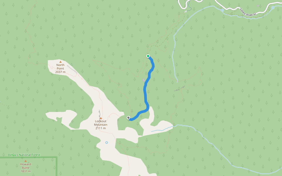 Mother Lode Mine Trail #808A walking route map in Prineville