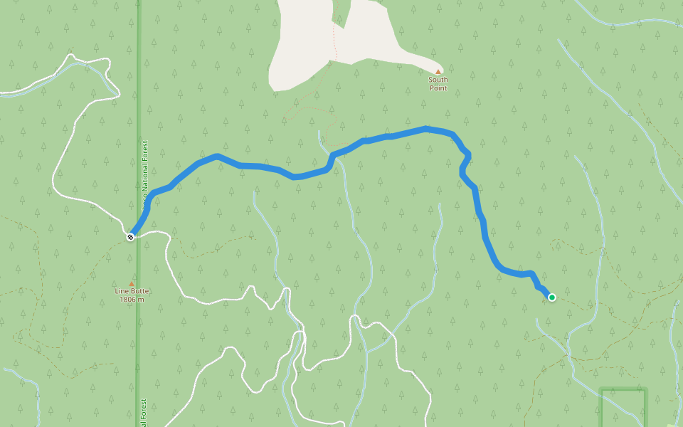 Line Butte Trail #807 walking route map in Prineville